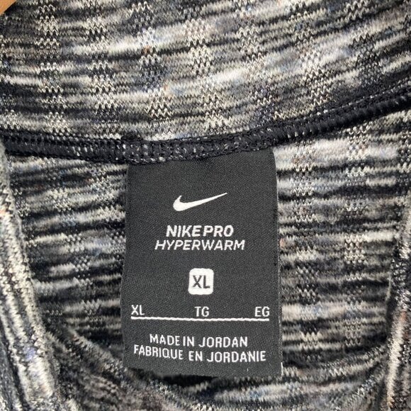 Nike Pro Top Womens Extra Large Gray Stripe Hyperwarm Turtleneck Pullover Active - Picture 5 of 10